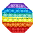 Rainbow Square Round Fidget Toys Push Bubble Sensory 20cm