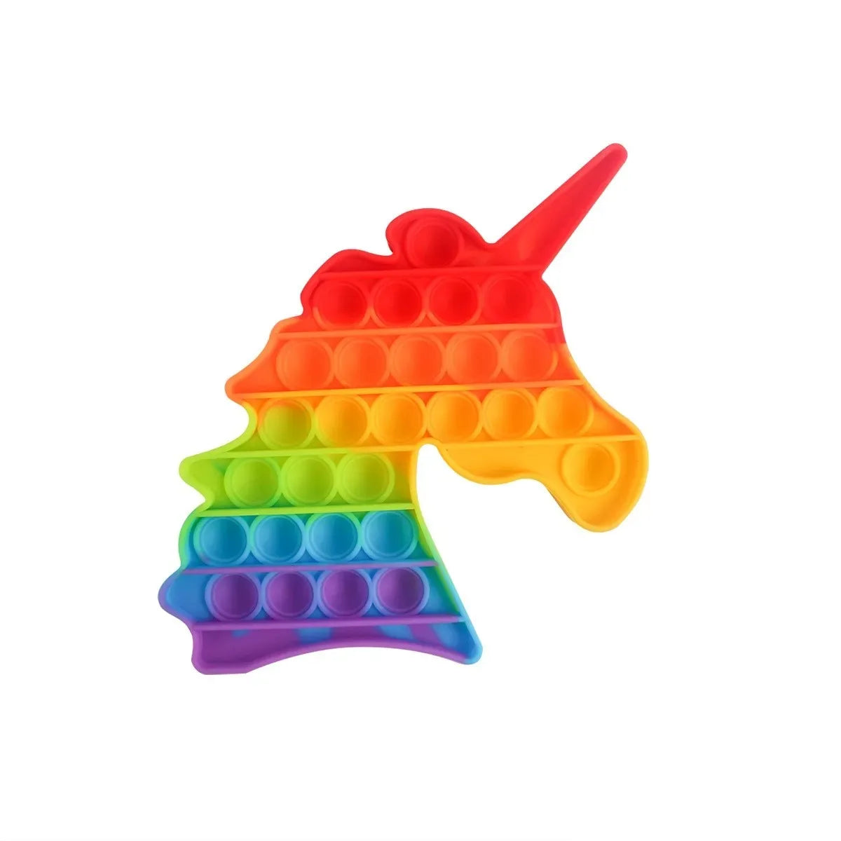 Rainbow Square Round Fidget Toys Push Bubble Sensory 20cm