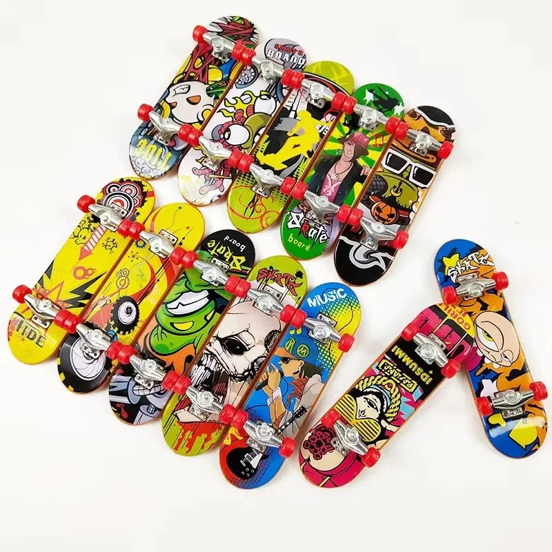 Mini Finger Skateboard Alloy Stand Fingerboard Toy | Graffiti Finger Skate Board Novelty Toys for Kids & Adult