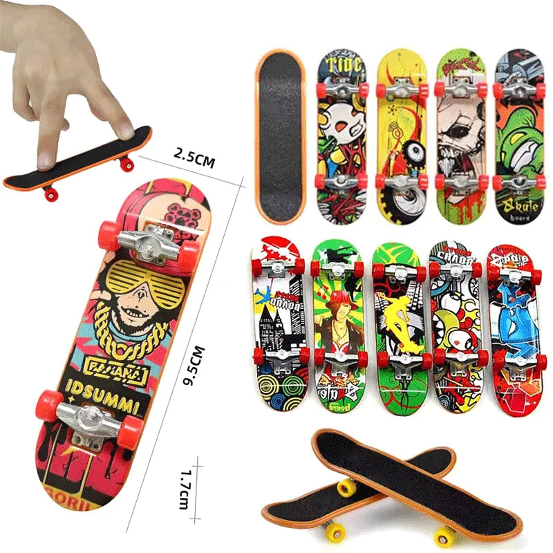 Mini Finger Skateboard Alloy Stand Fingerboard Toy | Graffiti Finger Skate Board Novelty Toys for Kids & Adult